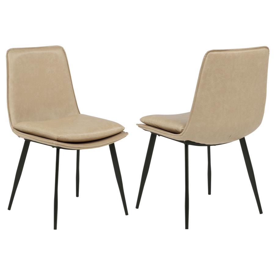 (image for) Ortega Upholstered Dining Side Chair Tan (Set of 2)