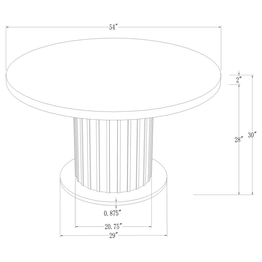 (image for) Sherry 5-piece Round Marble Top Dining Table Set Sand