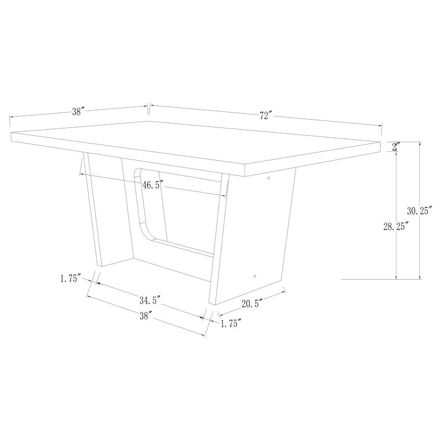 (image for) Sherry 7-piece Rectangular Marble Top Dining Table Set Sand