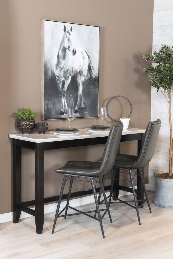 (image for) Toby 60-inch Marble Counter Dining Table Rustic Espresso