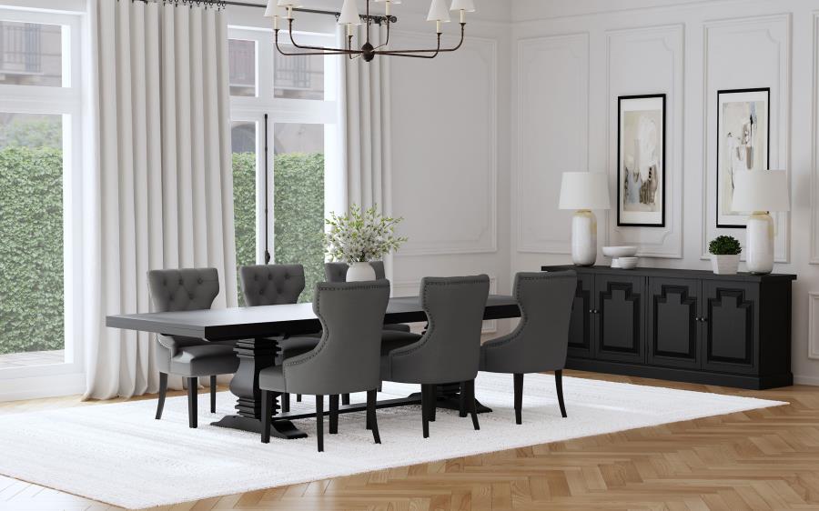 (image for) Florence 7-piece 126-inch Extension Dining Table Set Grey