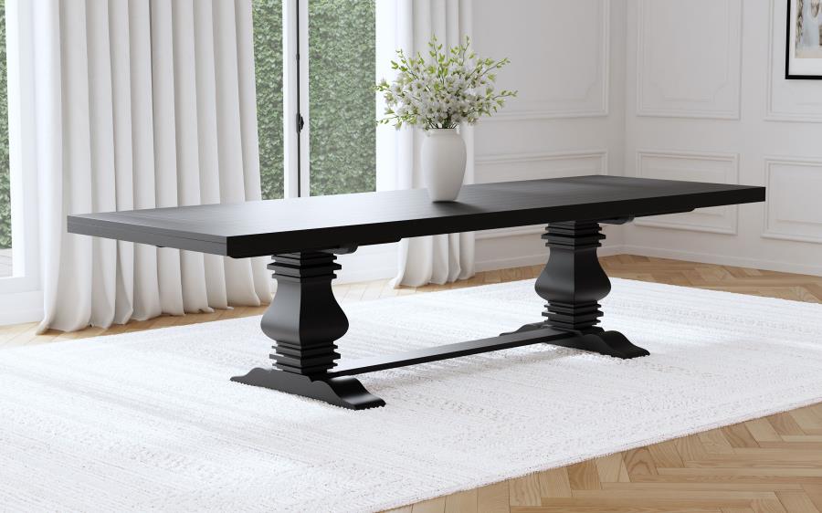 (image for) Florence 126-inch Extension Dining Table Distressed Black