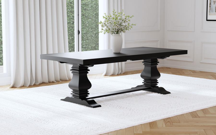 (image for) Florence 126-inch Extension Dining Table Distressed Black