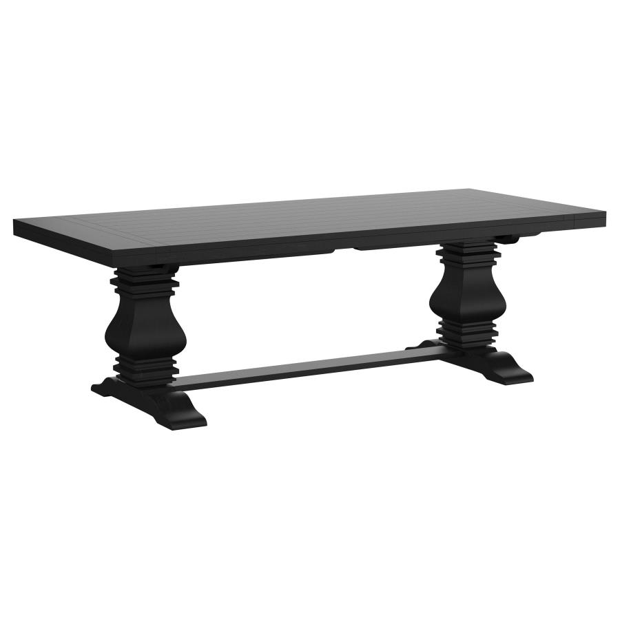 (image for) Florence 126-inch Extension Dining Table Distressed Black