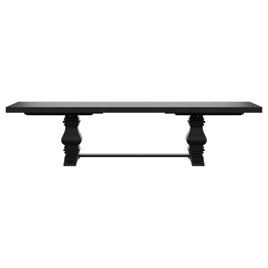 (image for) Florence 126-inch Extension Dining Table Distressed Black