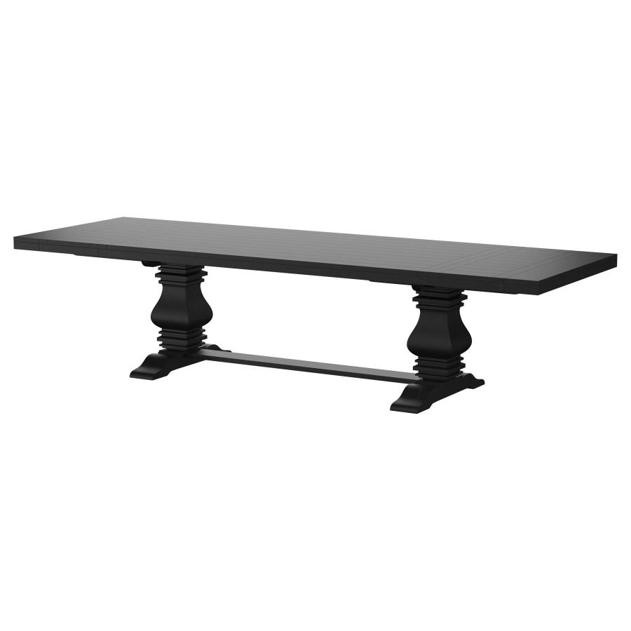 (image for) Florence 126-inch Extension Dining Table Distressed Black