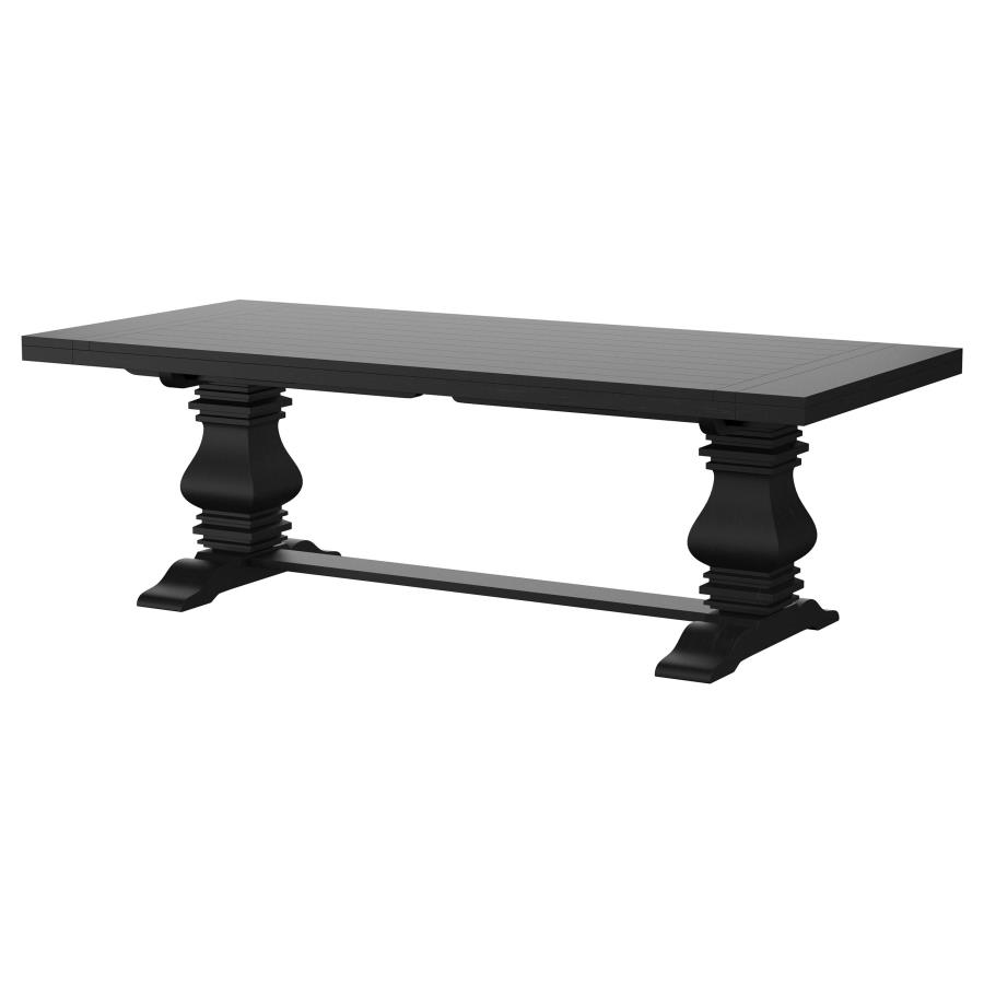 (image for) Florence 126-inch Extension Dining Table Distressed Black