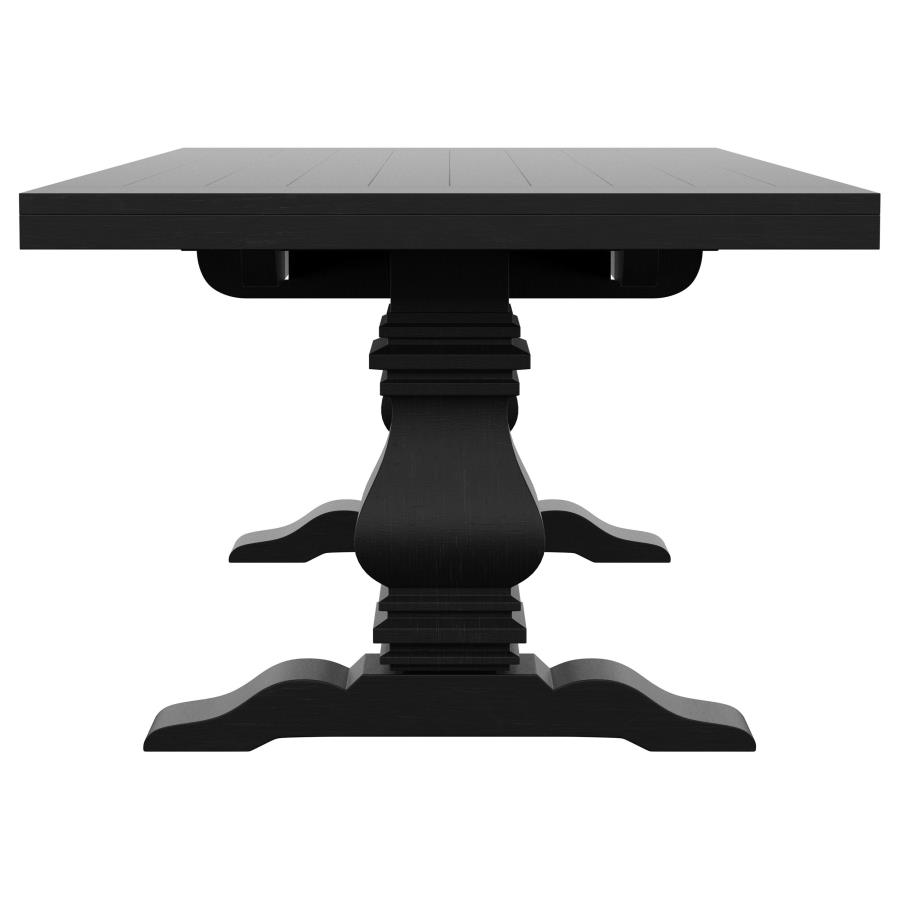 (image for) Florence 126-inch Extension Dining Table Distressed Black