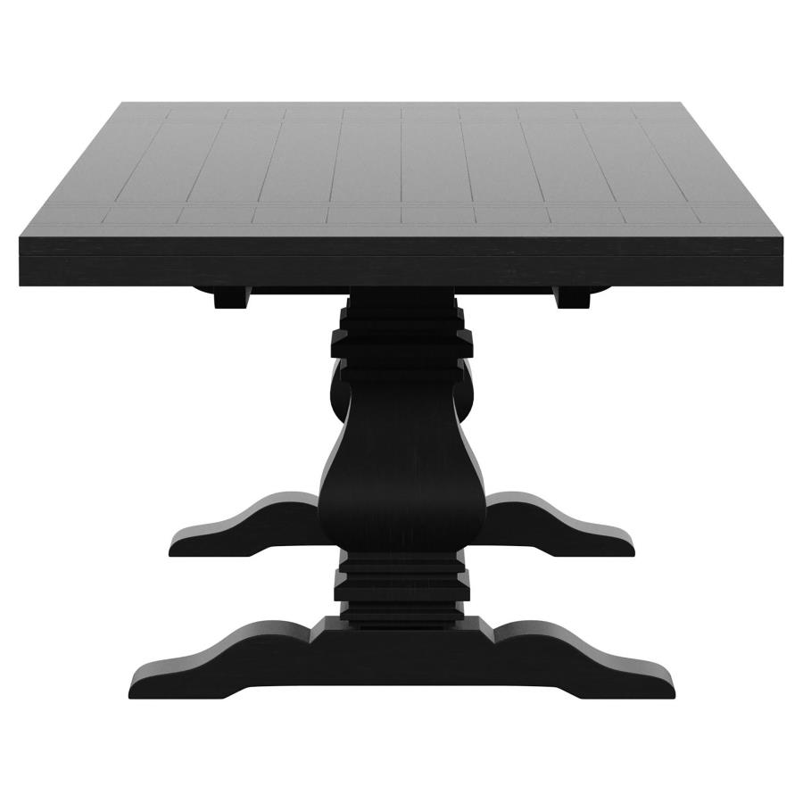 (image for) Florence 126-inch Extension Dining Table Distressed Black