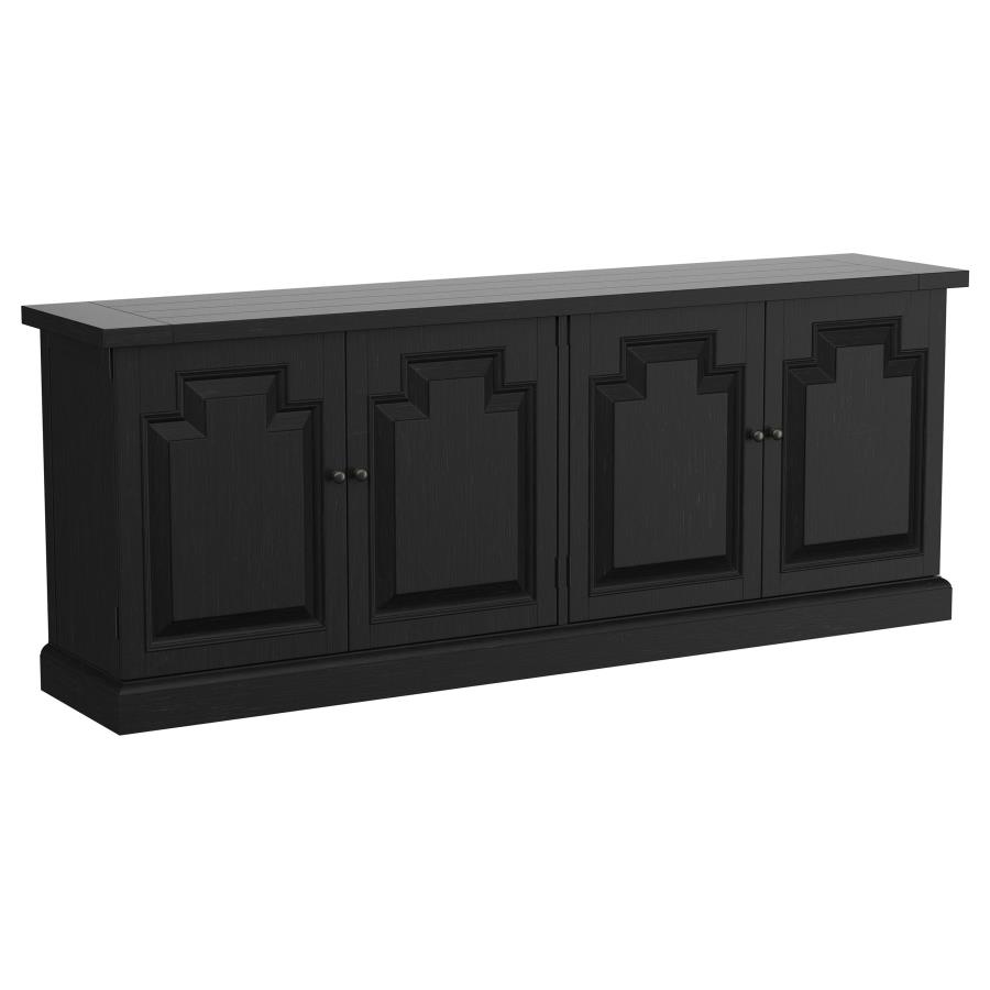 (image for) Florence 4-door Dining Sideboard Buffet Distressed Black