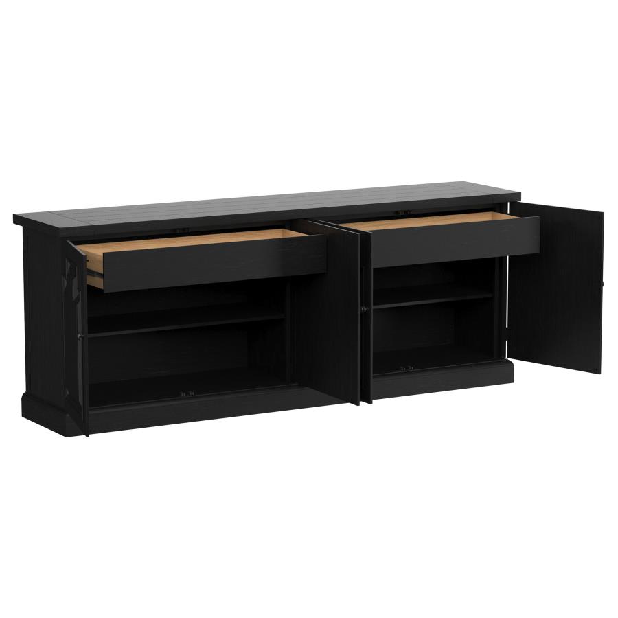 (image for) Florence 4-door Dining Sideboard Buffet Distressed Black