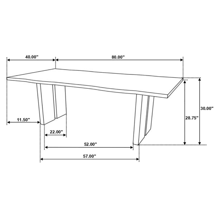 (image for) Bradshaw 80-inch Live Edge Wood Dining Table Natural Acacia