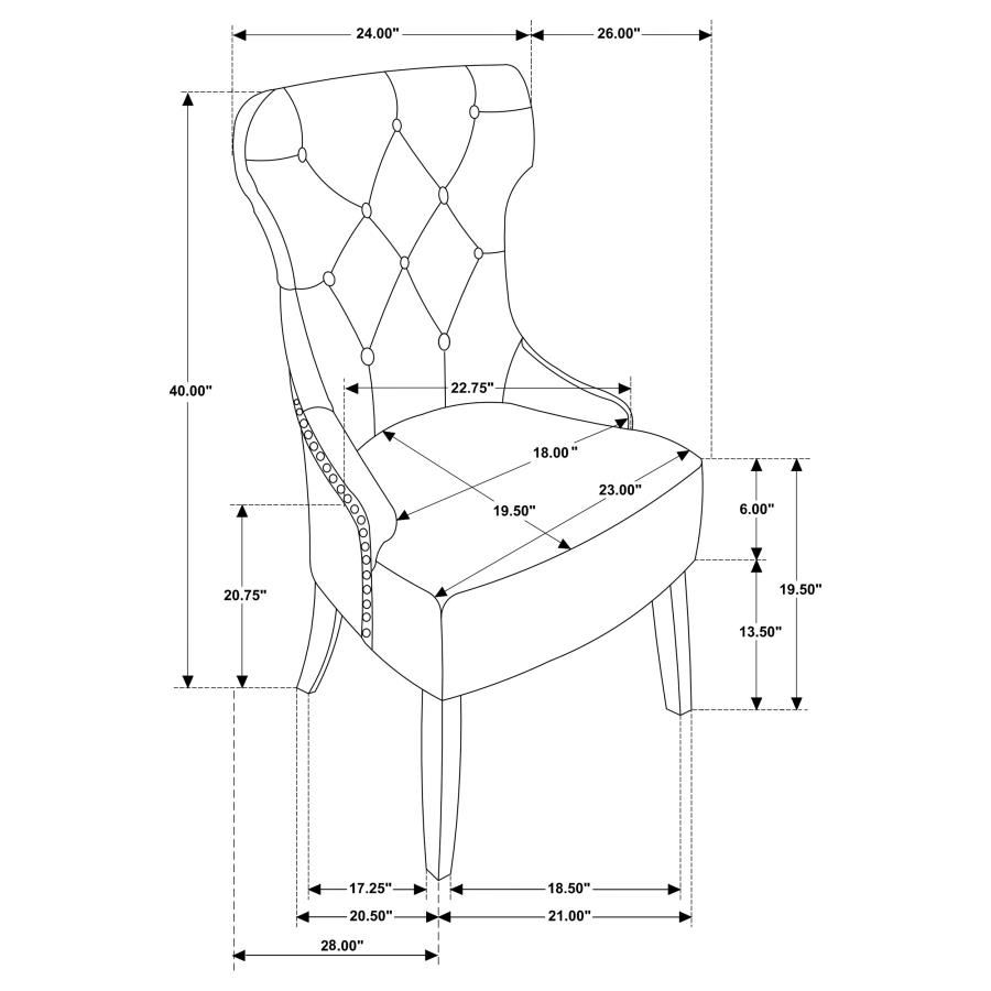 (image for) Baney Fabric Upholstered Dining Side Chair Grey and Black