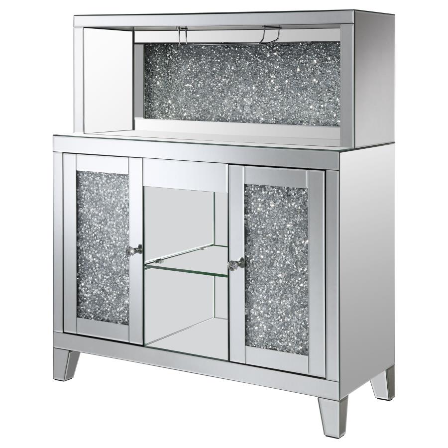 (image for) Yvaine 2-door Mirrored Acrylic Home Bar Wine Cabinet Silver