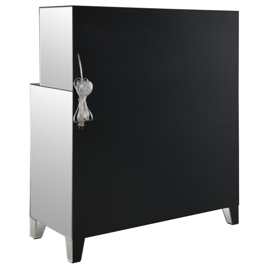 (image for) Yvaine 2-door Mirrored Acrylic Home Bar Wine Cabinet Silver