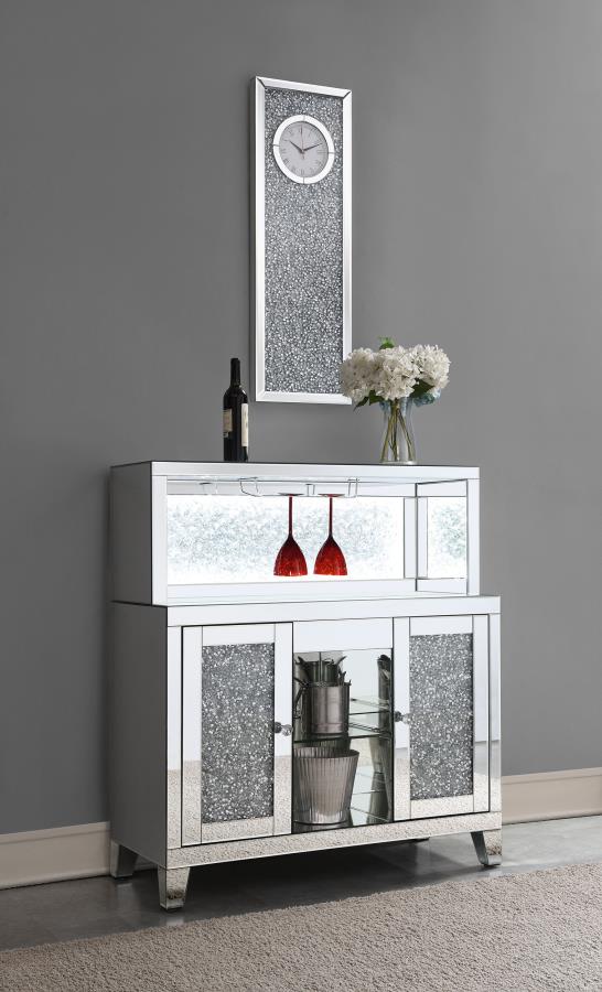 Modal Additional Images for Yvaine 2-door Mirrored Acrylic Home Bar Wine Cabinet Silver