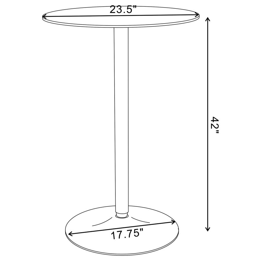 (image for) Abiline Round 24-inch Glass Top Bistro Bar Table Chrome