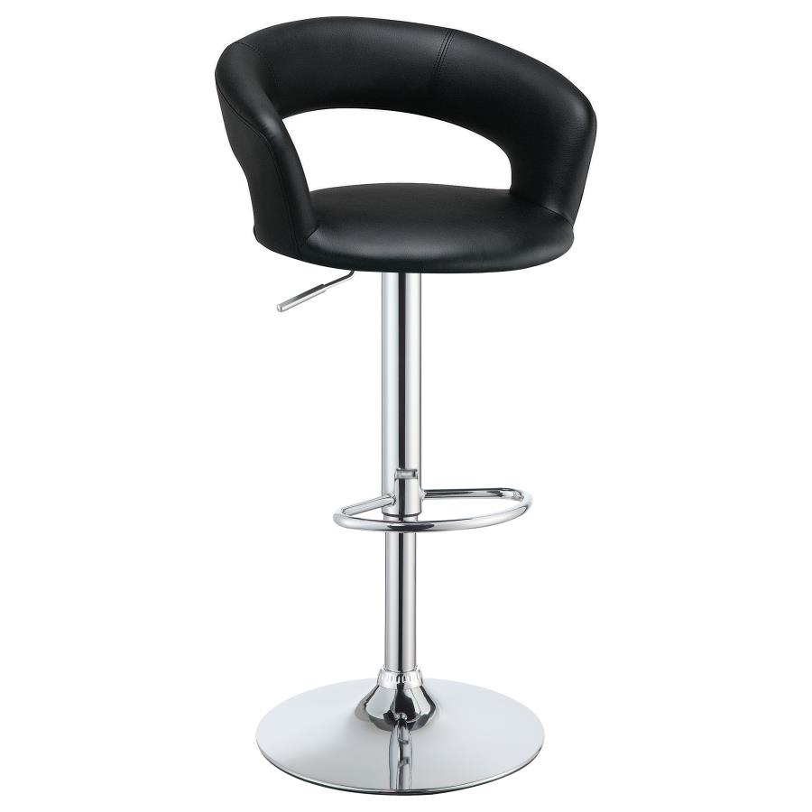 (image for) Barraza 29" Adjustable Height Bar Stool Black and Chrome