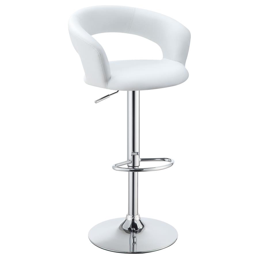 (image for) Barraza 29" Adjustable Height Bar Stool White and Chrome