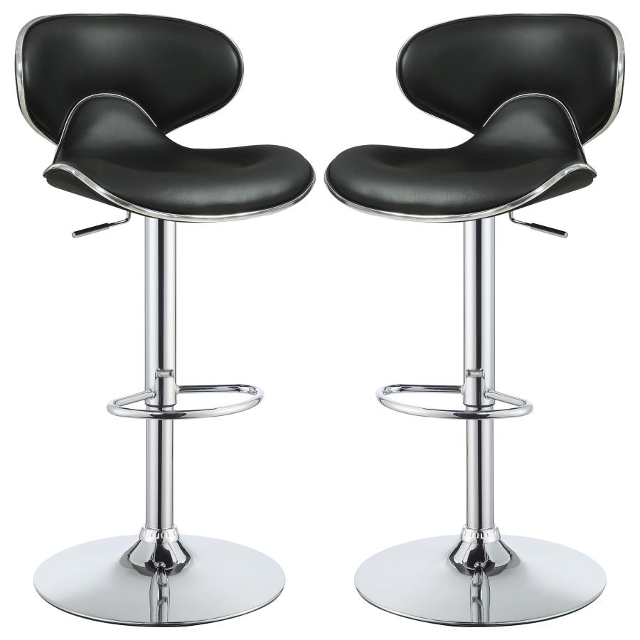 (image for) Edenton Upholstered Adjustable Bar Stool Black (Set of 2)