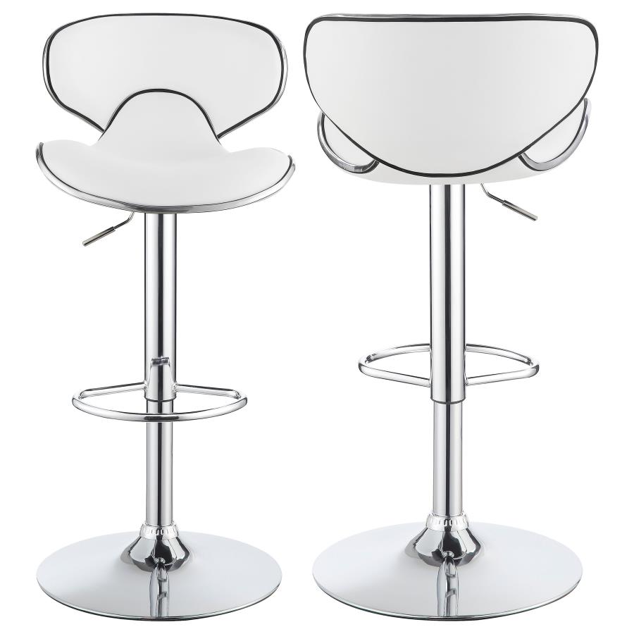 (image for) Edenton Upholstered Adjustable Bar Stool White (Set of 2)