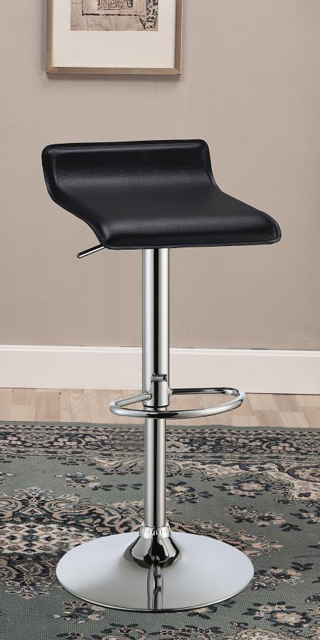 (image for) Bidwell Upholstered Adjustable Bar Stool Black (Set of 2)