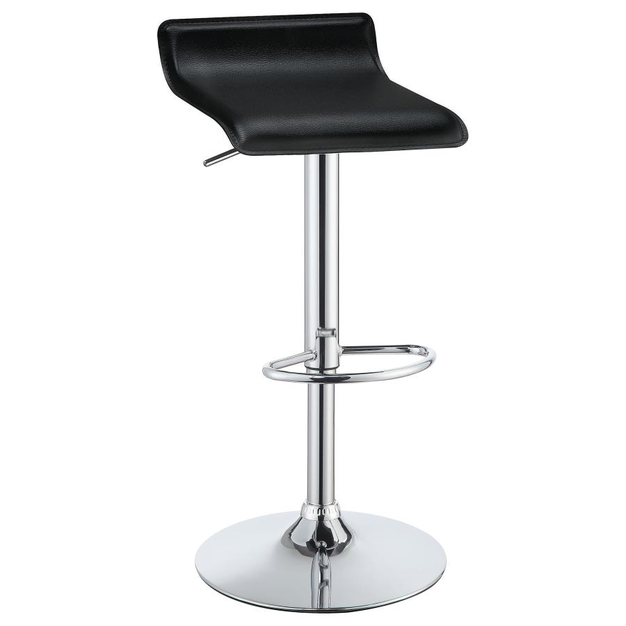 (image for) Bidwell Upholstered Adjustable Bar Stool Black (Set of 2)