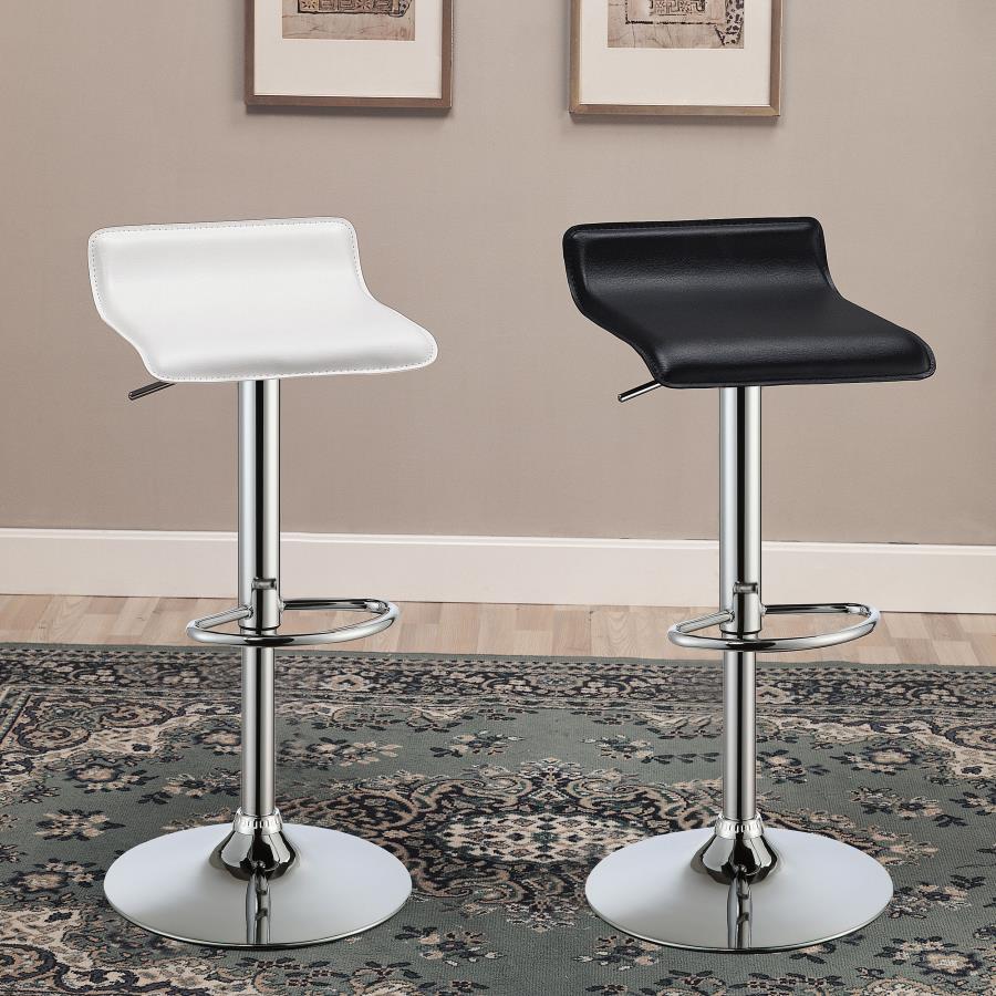 (image for) Bidwell Upholstered Adjustable Bar Stool Black (Set of 2)