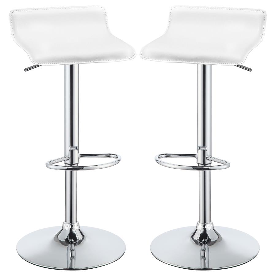 (image for) Bidwell Upholstered Adjustable Bar Stool White (Set of 2)