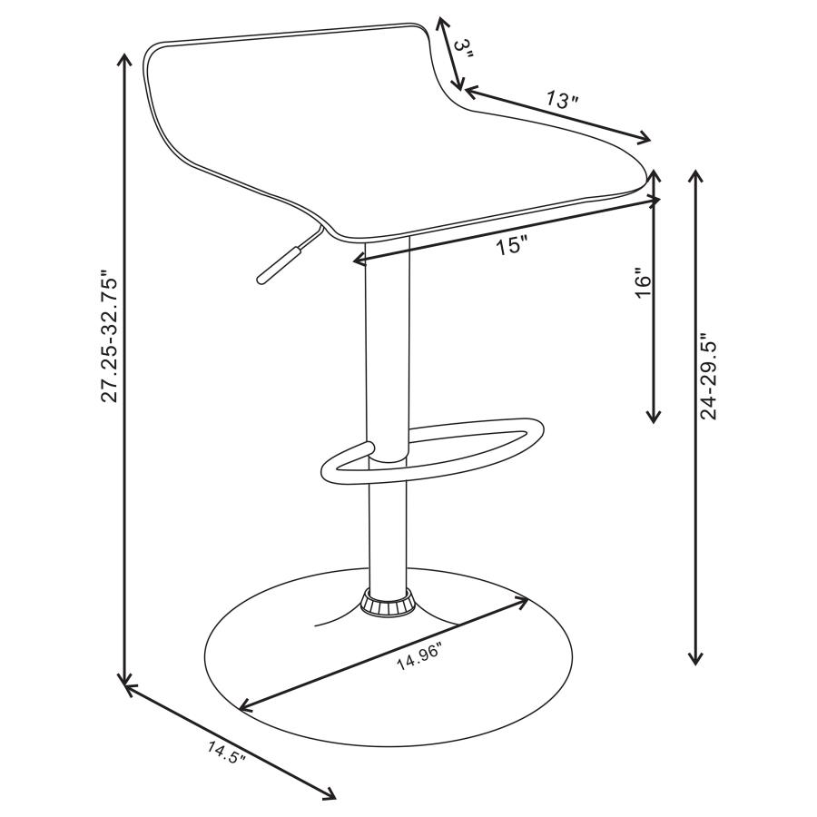 (image for) Bidwell Upholstered Adjustable Bar Stool White (Set of 2)