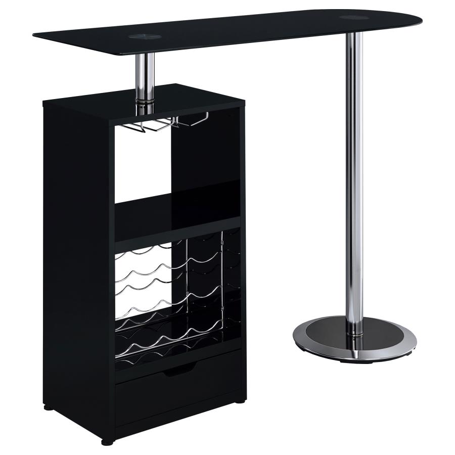 (image for) Koufax 48-inch Pub Height Bar Table Black High Gloss