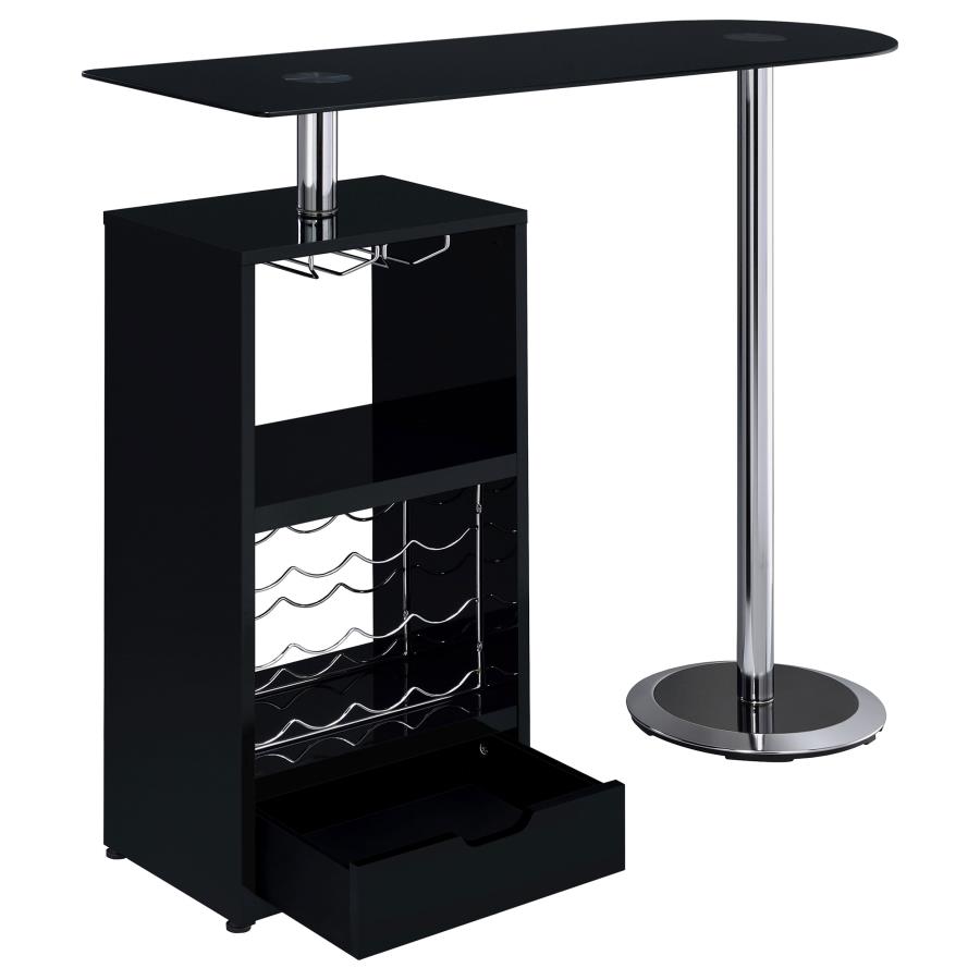 (image for) Koufax 48-inch Pub Height Bar Table Black High Gloss