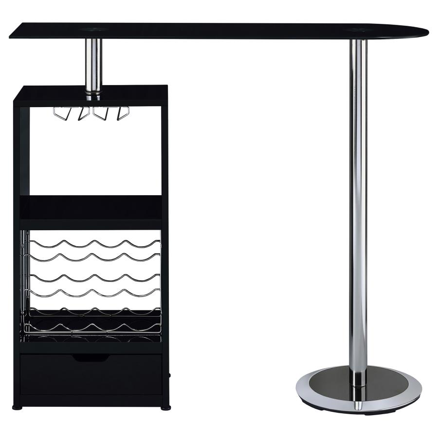 (image for) Koufax 48-inch Pub Height Bar Table Black High Gloss