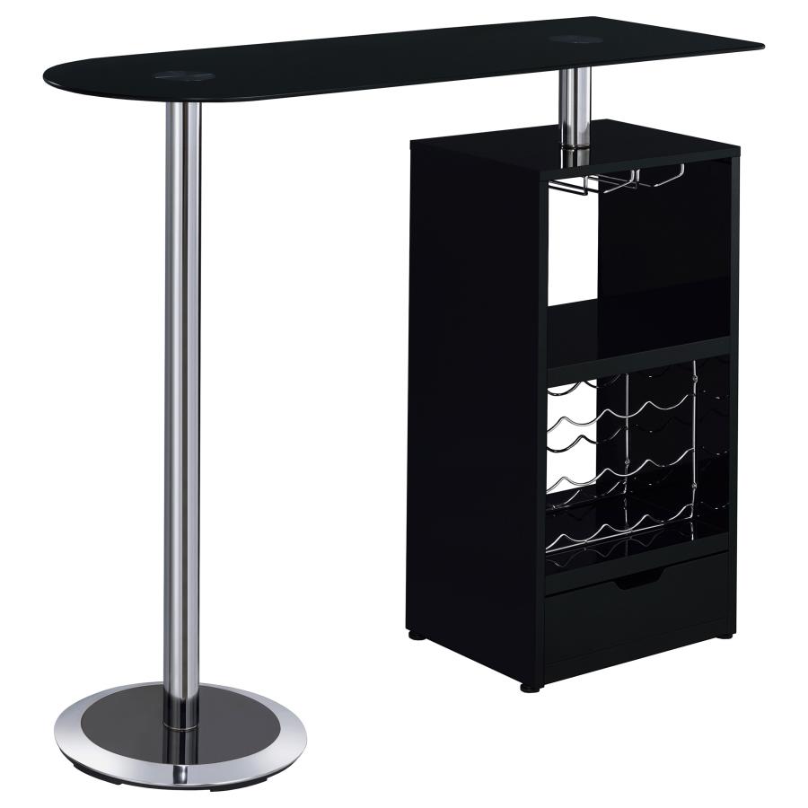 (image for) Koufax 48-inch Pub Height Bar Table Black High Gloss