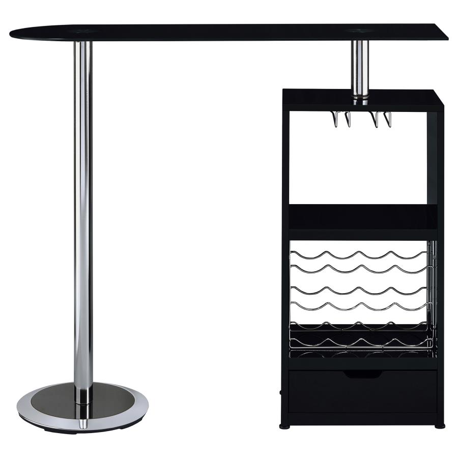 (image for) Koufax 48-inch Pub Height Bar Table Black High Gloss