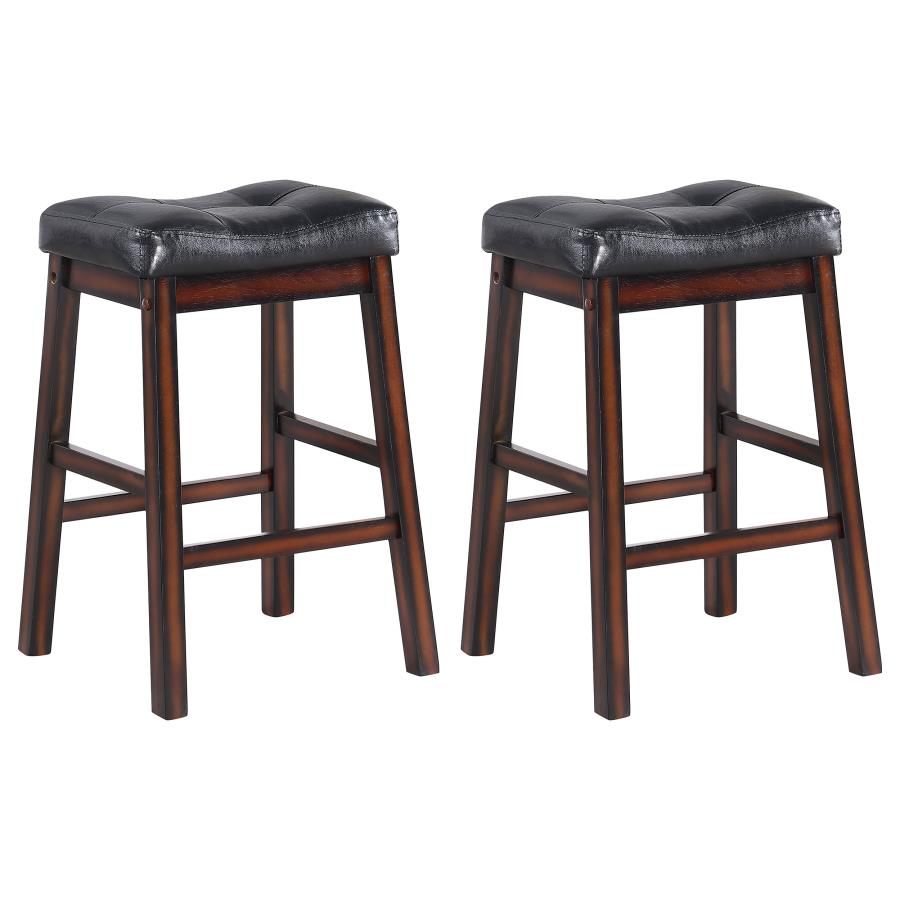 (image for) Donald Upholstered Counter Stool Cappuccino (Set of 2) - Click Image to Close