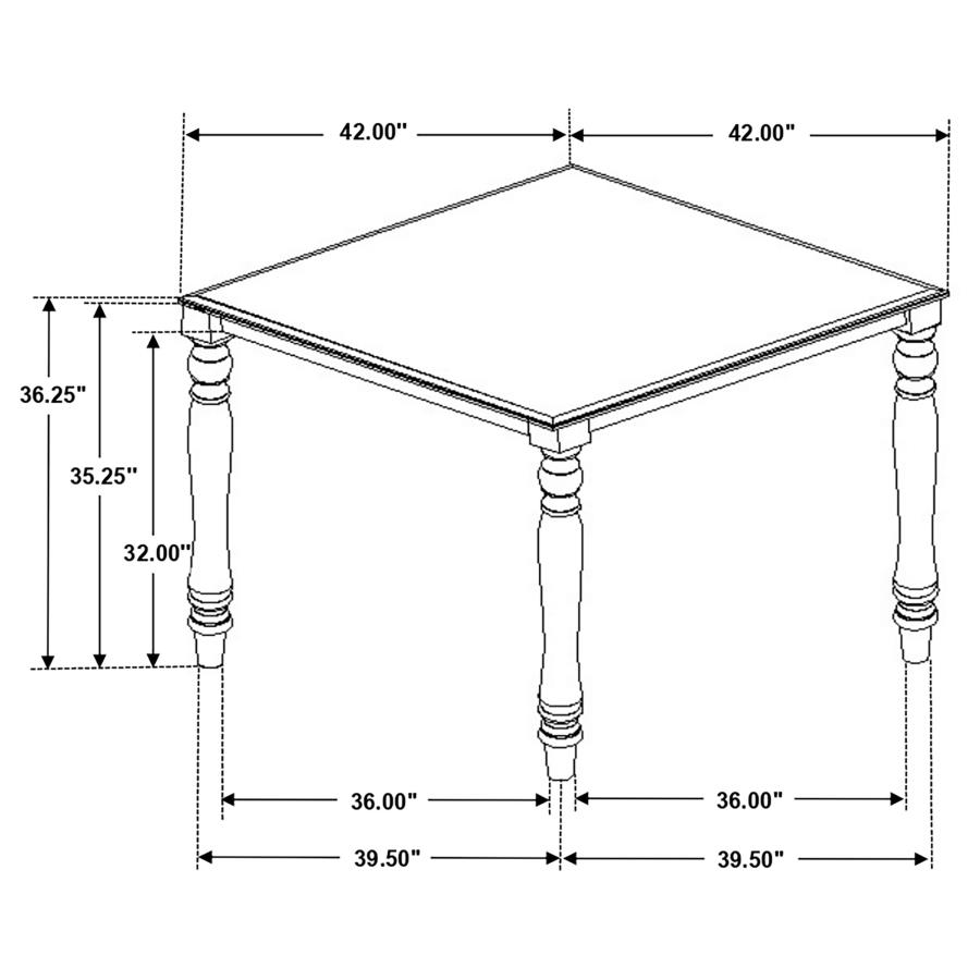 (image for) Wiley 5-piece Square Counter Height Dining Set Grey