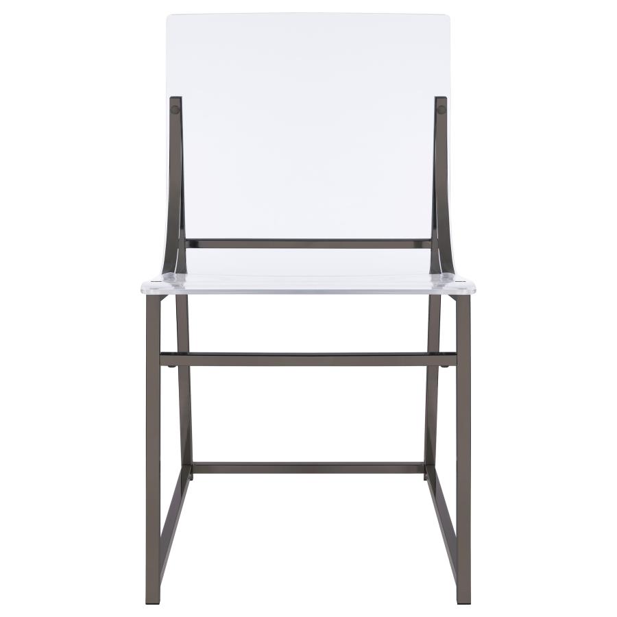 Jillian 5-piece Round Mirror Top Dining Set Black Nickel