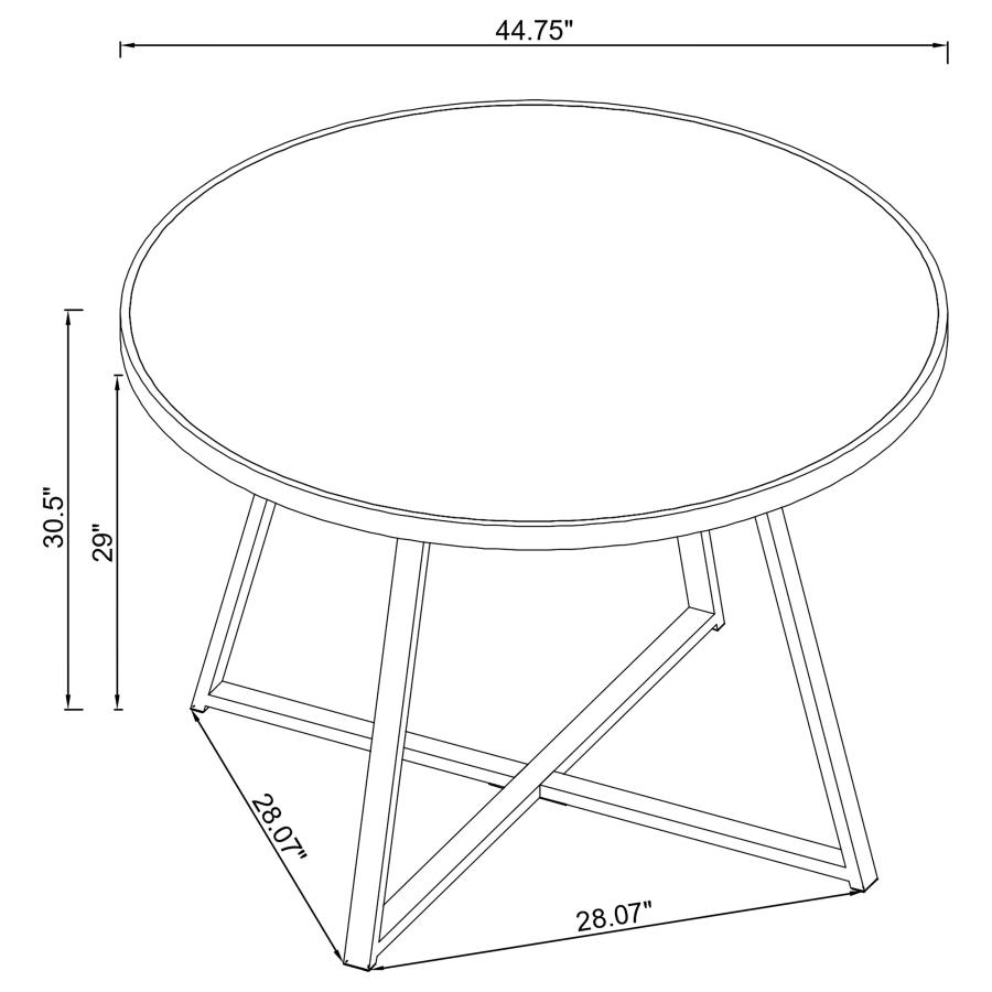 (image for) Jillian Round 45-inch Mirror Top Dining Table Black Nickel