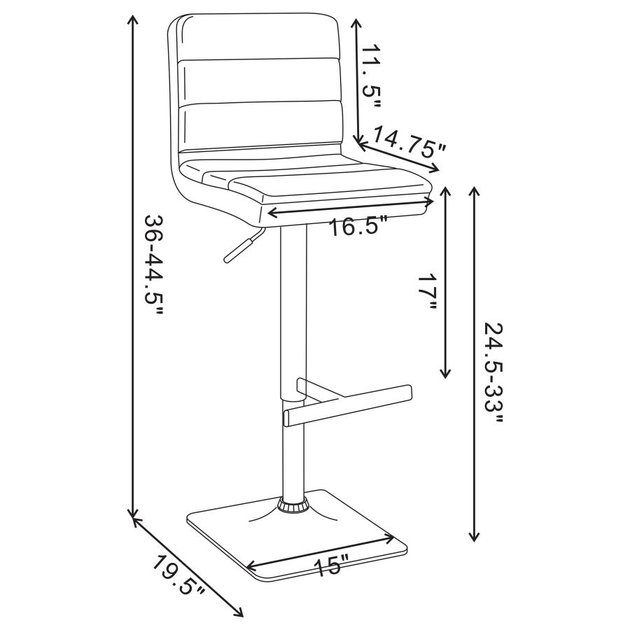 (image for) Bianca Upholstered Adjustable Bar Stool White (Set of 2)