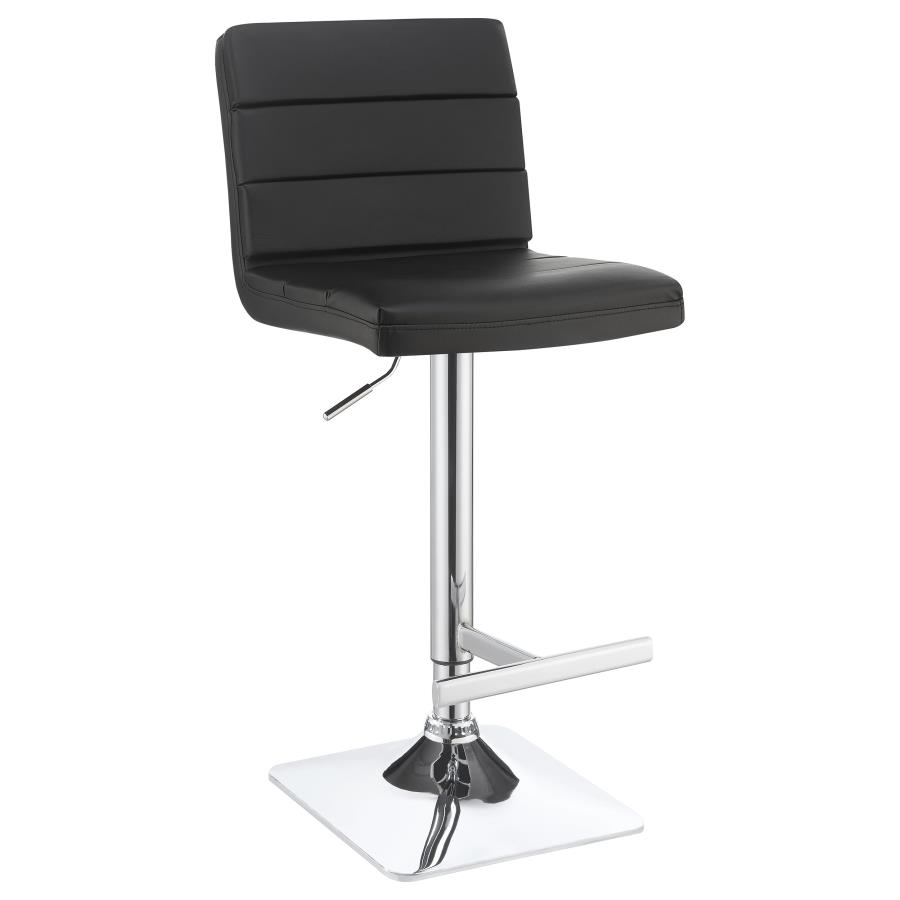 (image for) Bianca Upholstered Adjustable Bar Stool Black (Set of 2)