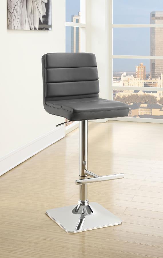 (image for) Bianca Upholstered Adjustable Bar Stool Grey (Set of 2)