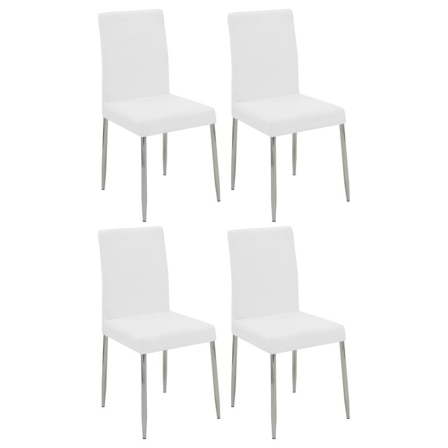 (image for) Maston Upholstered Dining Side Chair White (Set of 4) - Click Image to Close