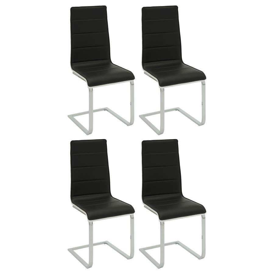 (image for) Broderick Upholstered Dining Side Chair Black (Set of 4) - Click Image to Close