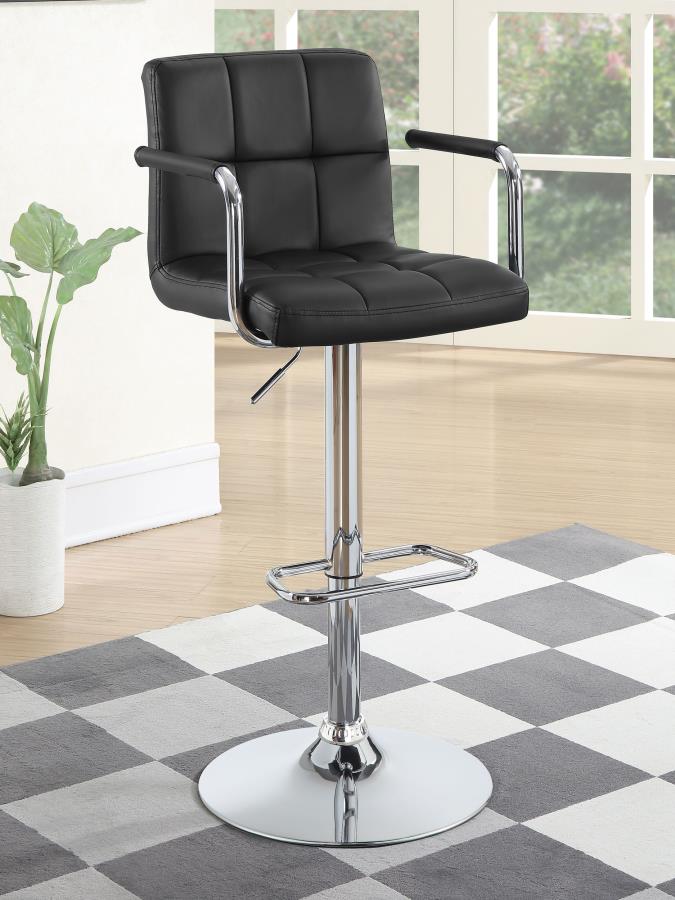 (image for) Palomar Adjustable Height Bar Stool Black and Chrome