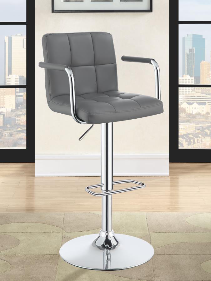 (image for) Palomar Adjustable Height Bar Stool Grey and Chrome