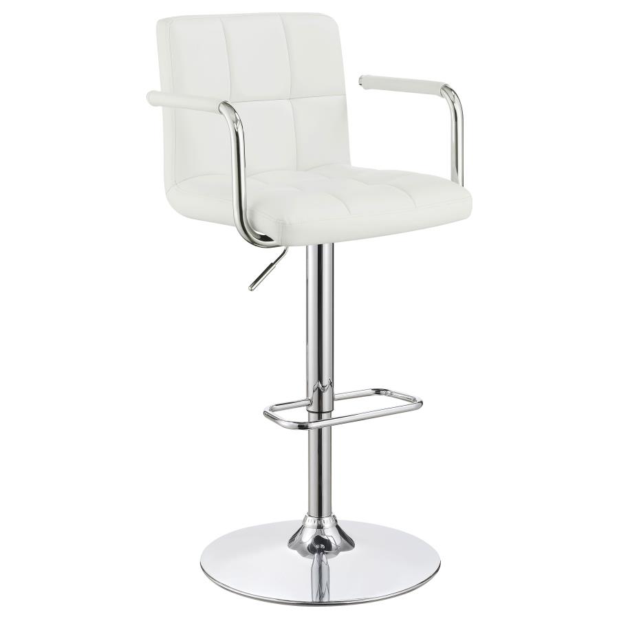 (image for) Palomar Adjustable Height Bar Stool White and Chrome - Click Image to Close