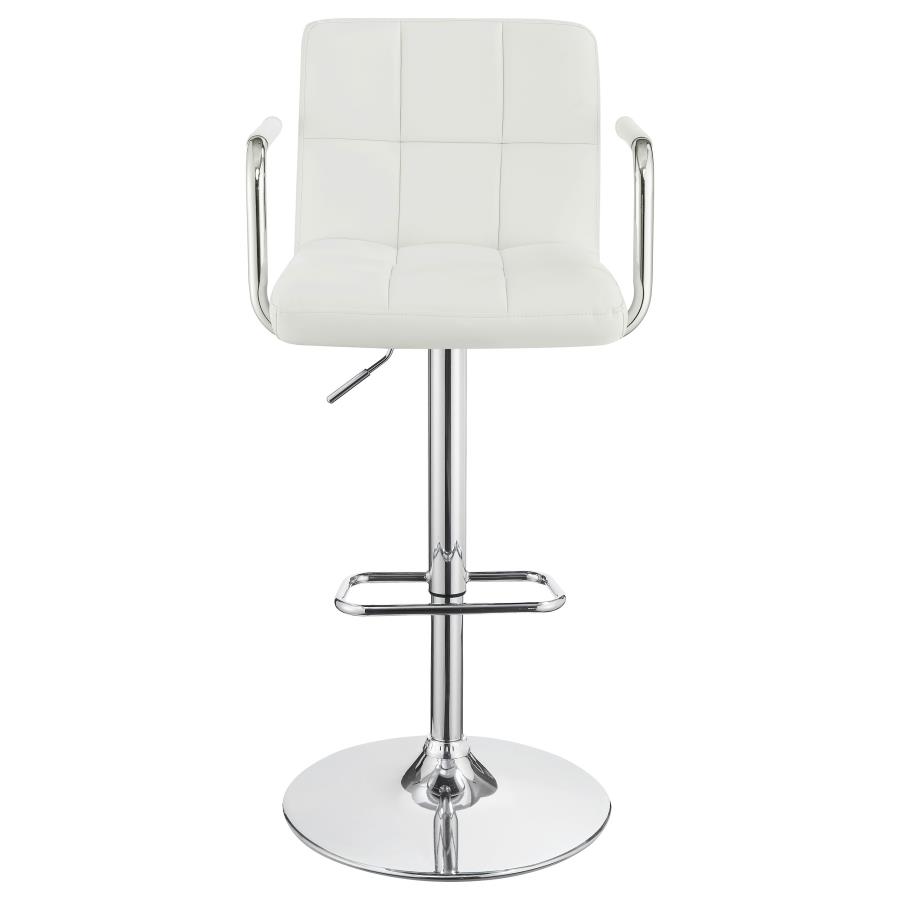 (image for) Palomar Adjustable Height Bar Stool White and Chrome