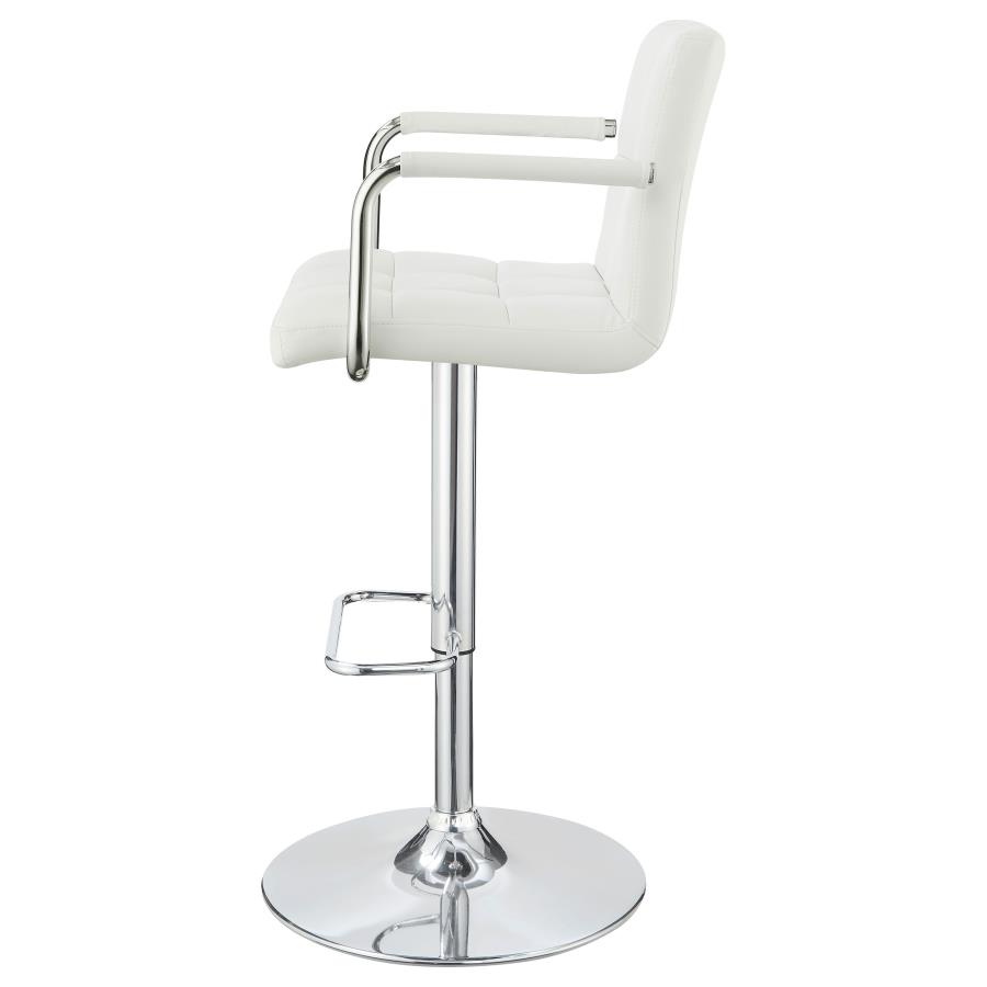 (image for) Palomar Adjustable Height Bar Stool White and Chrome