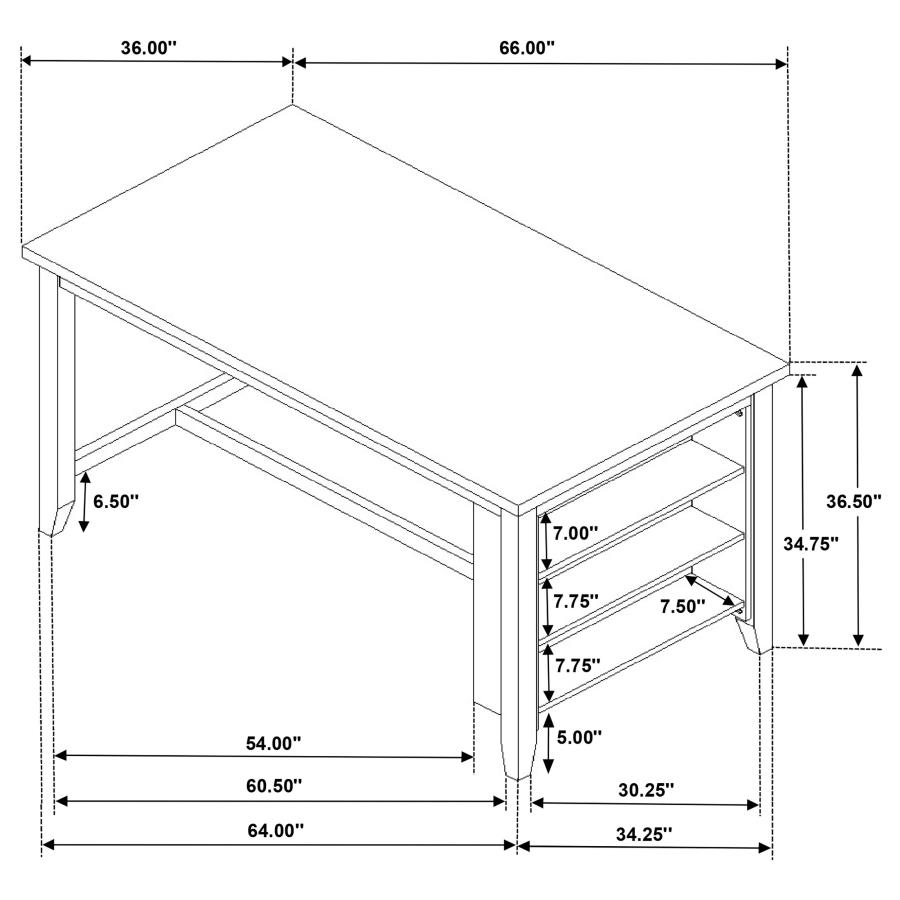 (image for) Elliston 66-inch Counter Height Dining Table Dark Grey